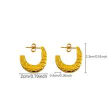 1 Pair Vintage Stainless Steel Elegance Modern Twist Hoops Everyday Luxury C-Shaped Twisted Hoop Earrings For Women, Tarnish-Resistant Gold-Plated Stainless Steel Earrings, Multiple Styles Available - Multicolor - View 12