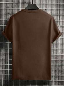 Men's Casual Short-Sleeved Crew Neck T-Shirt, Solid Color, Simple And Elegant For Everyday Wear In Spring/Summer - trắng - Xem 2