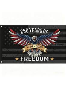 250周年纪念版美国国旗，耐用爱国旗帜，适合7月4日装饰，庆祝美国自由250周年，室内外均可使用。 - 定-日黑老鷹旗幟 - 查看 8
