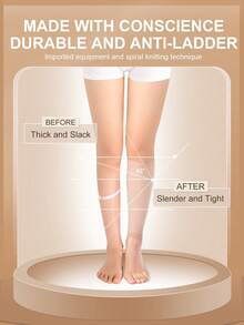 Cofoe 23-32mmHg Knee-High Compression Socks, Suitable For Men, Women, And Pregnant Women - Apricot - View 2