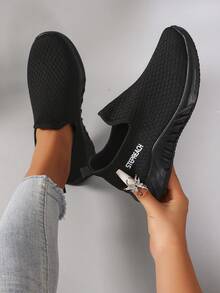 STEPREACH Giày thể thao nữ casual thời trang mùa xuân mới, thoải mái, thoáng khí, nhẹ, chất liệu lưới. - màu đen - Xem 2