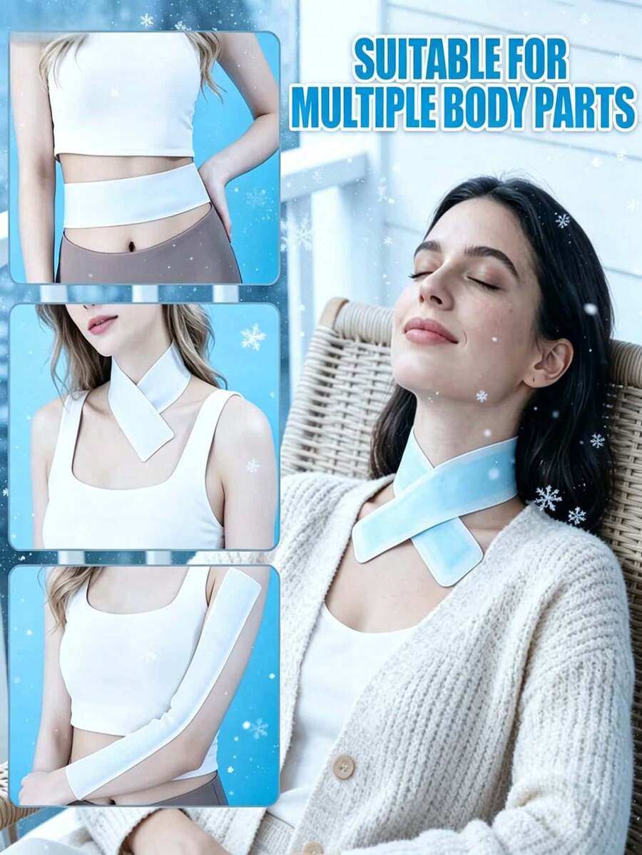 Nouveau patch de refroidissement extra long pour le cou/les yeux, patch de refroidissement du cou avec une sensation de refroidissement intense, patch de refroidissement absorbant la chaleur, extra large et long, essentiel pour l'été, refroidissement durable et confortable, portable et facile à utiliser, convient pour le front, le cou et d'autres zones