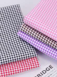 1 tấm vải polyester in họa tiết răng cưa, thích hợp để may áo sơ mi, váy và các sản phẩm may mặc khác. - Nhiều màu - Xem 1
