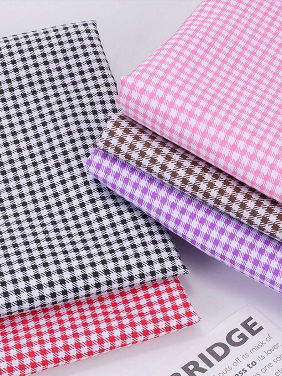 1 tấm vải polyester in họa tiết răng cưa, thích hợp để may áo sơ mi, váy và các sản phẩm may mặc khác. - Nhiều màu - Xem 1