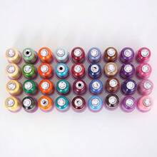 Set de 4 piezas con 550 yardas de surtido de hilos de bordado en caja de almacenamiento, hilos de poliéster multicolor adecuados para máquinas de coser, punto de cruz, costura y manualidades, gran regalo - multicolor - Ver 9