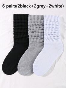 1/3/5/6/10 双男士厚网眼透气中筒袜，男女通用，大包装，适合秋冬季日常和户外穿着 - 彩色 - 查看 9