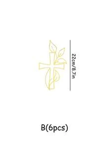 Gold Dove Cross Acrylic Cupcake Toppers, Mirror Acrylic Cake Decorations, Suitable For Christening, Communion, Baby Shower, Birthday, Wedding And Other Occasions - Multicolor - View 13