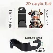 1/2/3pcs Adorable Milk Tea Cow Design Car Seat Back Hanger With Integrated Backrest Hidden Storage Hook, Multifunctional Car Organizer Accessories For Vehicle Interior Organization And Daily Commute Storage Solutions - Multicolor - View 3