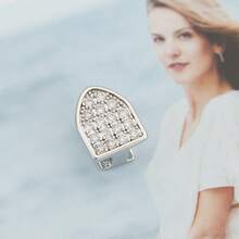 1件闪亮金属全锆嘻哈牙套，夜店闪耀配饰，男女通用 - 彩色 - 查看 9