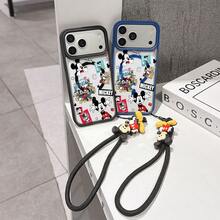 This Disney Mickey Mouse Lanyard Phone Case Is Fully Covered In TPU Material, Features Strong Magnetic Closure, Is Shockproof And Lightweight, And Is Compatible With IPhone17/16/11/13/15/15 Plus/15 Pro/15 Pro Max/12/14 Pro Max/11 Pro Max/12 Pro/12 Pro Max/13. This Phone Case Is A Popular Birthday Gift Or Business Gift Choice; It Is Durable, Stain- And Fingerprint Resistant, And Suitable For Both Men And Women. The Set Also Includes A Mickey Mouse Phone Case And A Mickey Mouse Plush Bracelet, Making It A Perfect Gift For Friends And Family. This Stylish Phone Case Is Fun, Lightweight, And Durable. IPhone17 Pro Max Phone Case, Minnie Mouse Phone Case. - màu đen - Xem 2