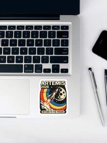 Artemis 2026 Return To The Moon Sticker, Retro Space Rocket Vinyl Decal, Inspired Astronaut Art Sticker For Laptop Phone Case, Outer Space Mission Mission Decal, Waterproof Science Geek Stationery - Multicolor - View 5