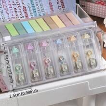 6 PIEZAS Cinta correctora de papel de base de color mini - Estilo transparente y simple, utilizada para cubrir errores de escritura con una cobertura fuerte y no se rompe fácilmente. Adecuada para el aprendizaje diario, la corrección y la corrección - Multicolor - Ver 2