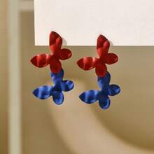 2 piezas Pendientes con diseño de mariposa en bloques de color a la moda, adecuados para vacaciones, uso diario casual - Mariposa - Ver 1