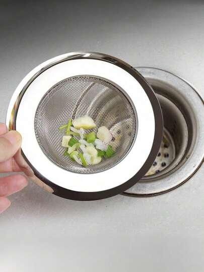 1 cái lưới lọc bồn rửa bằng thép không gỉ, thích hợp cho bồn rửa nhà bếp và cống thoát nước phòng tắm, trang trí nhà cửa và phòng tắm.