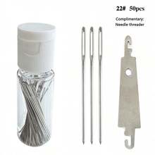 50pcs Cross Stitch Needles Assortment 22/24/26 Sizes, Handcraft Embroidery DIY Tools Needle Threader & Needle Case - Twenty Two# - View 13