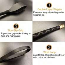 Keedolla 18 Riding Crop English Whip With Wrist Strap, Horse Whip Jump Bat Equestrianism Horse Crop Training, Tournament, Shows - Double Slapper WAXH - 預設 - 查看 2