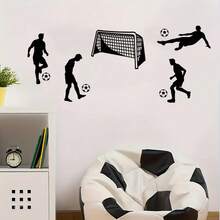 Vintage Sketch Soccer Goal Player Wall Stickers Decals Football For Bedroom Living Room Home Wall Decor - Football - View 3