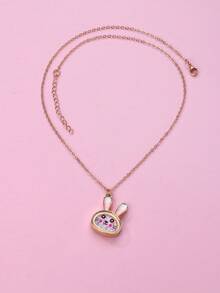 1pc Children's Cute Cartoon Colorful Bead Rabbit Pendant Necklace, Suitable For Daily Wear, Gift, Holiday - Multicolor - View 3