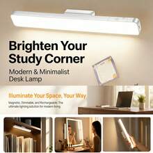 1pc LED Cool Desk Lamp, Touch Control, 3 Color Temperatures & Dimmable, Magnetic Installation, USB Rechargeable, Adjustable Angle, Handheld, Suitable For Reading, Office, Wardrobe, Cabinet, Stairs, Etc. - one-size - View 9