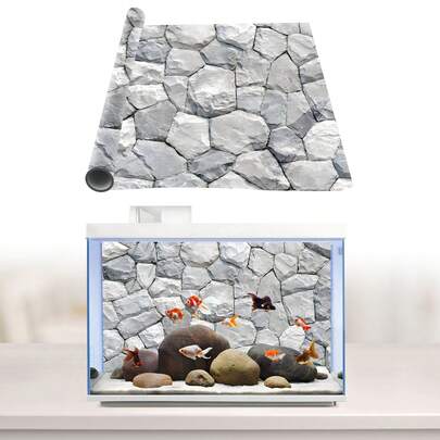 Tranh nền bể cá White Rock, tranh nền bể cá, decal nền bể cá, decal nền chuồng bò sát, decal tự dính mặt trước, trang trí cảnh quan bể cá, đồ trang trí bể cá.