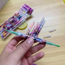 DOBBLE 6pcs K-Pop D Emon Hunting Girl Group Fluorescent Double-Headed Marker Pen, Cartoon Pen, Demon Hunting Girl Group Writing Gift, High-Value Back To School/Birthday/Holiday Gift [Random Delivery] - Multicolor - View 5