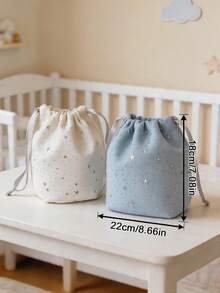1pc Star Pattern Diaper Storage Bag, Portable Large Capacity Travel Multifunctional Maternity Bag, Lightweight Baby Essential Storage Bag For Outdoor Daily Use, Multi-Pocket Design For Diapers, Wipes, Skincare Products, Cute Star Pattern Design, Easy To Carry, Ideal Baby Shower Gift For New Parents - Multicolor - View 4