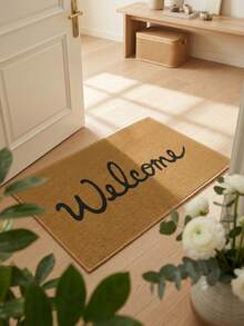 1 pieza Felpudo de bienvenida, estilo clásico vintage estadounidense con la letra inglesa "BIENVENIDO", adecuado para baño, cocina, entrada, pasillo, mesita de noche, sala de estar, dormitorio, alfombra de área suave lavable a máquina, decoración del hogar - P - Ver 5