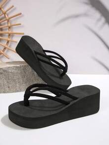 Dép xỏ ngón unisex, dép lê mùa hè, chống trơn trượt và bền chắc, thích hợp cho bãi biển và hoạt động ngoài trời, nhẹ và mềm mại. - màu đen - Xem 2