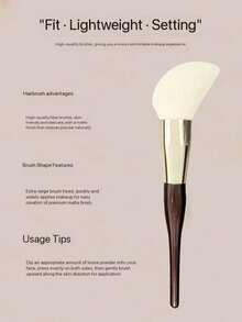 1pc Powder Blush Brush, Angled Design, Soft Texture, Suitable For Powder, Light Makeup Setting, Soft Bristles, Wooden Handle - Multicolor - View 7