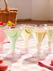 1/10个装塑料马提尼酒杯，不易碎马提尼酒杯，6.3盎司塑料马提尼酒杯，不易碎香槟杯，适用于婚礼、生日、派对、情人节、母亲节、新年等场合。 - 多色 - 查看 3