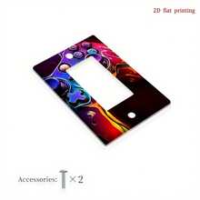 1pc Game Controller Design Decorative Wall Plate Cover - 2D Flat Printing, No Power/Battery Required, Easy Installation Over Light Switches And Outlets, Colorful Abstract Art For Living Room, Bathroom, Kitchen, Game Room, Bathroom Wall Art, Abstract Art Cover, Decorative Plate, 2D Flat - Multicolor - View 9