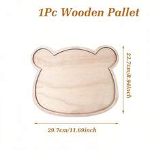 1pc Wooden Bear Shaped Tray, Desktop Decor Tray, Birthday Party Decoration, Baby Shower Supplies, Wedding Party Table Decor, Event Decoration Tray (Not For Food Contact) - 1 - View 6