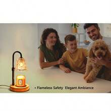 1pc Adjustable Dimmable Timer Controlled Heat-S-Afe Metal & Amber Wave Glass Candle Warmer Lamp, Vintage Aesthetic Style Bell Shaped Table Lamp With 2 Extra Halogen Bulbs, Smoke-Free Wax Melting, Warm Atmosphere Lighting, Fragrance Diffuser, Ideal For Bedroom Living Room Decor, Christmas Birthday Housewarming Holiday Gifts & All-Season Home Fragrance Use - US A Type Plug(110-127V) - View 10