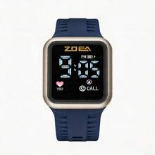 ZOEA Sports Smartwatch With Breathable Perforated Strap + Square Touchscreen + Fitness Style + Daily/Sport Use + Smartwatch - 深藍色 - 查看 3