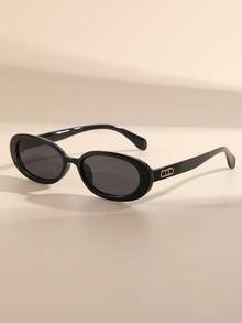 1 Paar retro ovale modische Brillen, stilvoller Accessoire elegante Brille, geeignet für Reisen, Strand, Familienausflüge, Wandern, Partys, Feiertage, Geburtstagsgeschenke und andere Anlässe - Schwarz - Übersicht 7