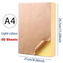 50 100 Sheets A4 Kraft Paper Light Brown Non-Adhesive Printable And Writeable, Suitable For Laser And Inkjet Printers, Matte Full Sheet Sticky Paper, Label Stickers Strong Adhesive High Quality - View 10