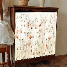 1 pieza Mantel corto de felpa de poliéster con estampado floral colorido, cortina colgante conveniente para gabinetes de cocina, decoración ideal para el hogar en la cocina, lavandería, armarios de almacenamiento, también se puede usar como cenefa de ventana - Multicolor - Ver 14