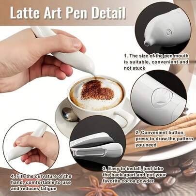 1pc Random Color Bird Latte Art Pen, Made Of ABS Material, Coffee Decorating Tool, Creative Dessert Decorating Pen, Durable Barista Coffee Craft, Ming Yu