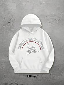 LUNAR SATELLITE / Men's Printed Hoodie / Y2K Print Hoodie / Street Style / Hoodie Men Tactictais Send It No Victory Without Sacrifice Vintage T Shirts 100 Percent Cotton Graphic T Shirts Graphic Graphic Tees - trắng - Xem 3