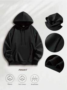 LUNAR SATELLITE / Men's Printed Hoodie / Y2K Print Hoodie / Street Style / Hoodie Men Tactictais Send It No Victory Without Sacrifice Vintage T Shirts 100 Percent Cotton Graphic T Shirts Graphic Graphic Tees - Black - View 4