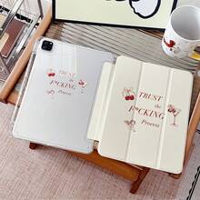 Ốp lưng máy tính bảng hai mặt in hình hoa anh đào và thiên thần, mặt lưng acrylic trong suốt cao cấp với khe cắm bút, chân đế từ tính đa góc và chức năng tự động tắt/mở màn hình, tương thích với iPad Pro/Air, , Pad 5/6/7, Matepad, Honor Pad. - Nhiều màu - Xem 2