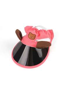 1 pieza Sombrero de sol para mascotas, sombrero con forma de oreja de gato que expone las orejas, sombrero transpirable para conejos y perros Teddy para usar como visera protectora solar - Multicolor - Ver 8