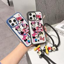 This Disney Mickey Mouse Lanyard Phone Case Is Fully Covered In TPU Material, Features Strong Magnetic Closure, Is Shockproof And Lightweight, And Is Compatible With IPhone17/16/11/13/15/15 Plus/15 Pro/15 Pro Max/12/14 Pro Max/11 Pro Max/12 Pro/12 Pro Max/13. This Phone Case Is A Popular Birthday Gift Or Business Gift Choice; It Is Durable, Stain- And Fingerprint Resistant, And Suitable For Both Men And Women. The Set Also Includes A Mickey Mouse Phone Case And A Mickey Mouse Plush Bracelet, Making It A Perfect Gift For Friends And Family. This Stylish Phone Case Is Fun, Lightweight, And Durable. IPhone17 Pro Max Phone Case, Minnie Mouse Phone Case. - màu đen - Xem 8