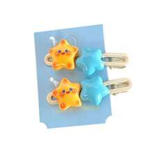 Cute Cartoon Star Bear Puppy Hair Accessories Hairpin Girl Hairpin Student Side Bangs Clip Broken Hairpin - 4號藍色愛心小狗髮夾(一對) - 查看 6