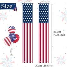 250th Anniversary Of American Independence July 4th Porch Banner Set, Star Spangled Patriotic Door Curtain Decoration, Red, White, And Blue Independence Day Hanging Flag Suitable For Family Courtyard Parties, Patriotic Family And Veterans Celebration Decoration, Indoor And Outdoor Front Door Decoration - View 3
