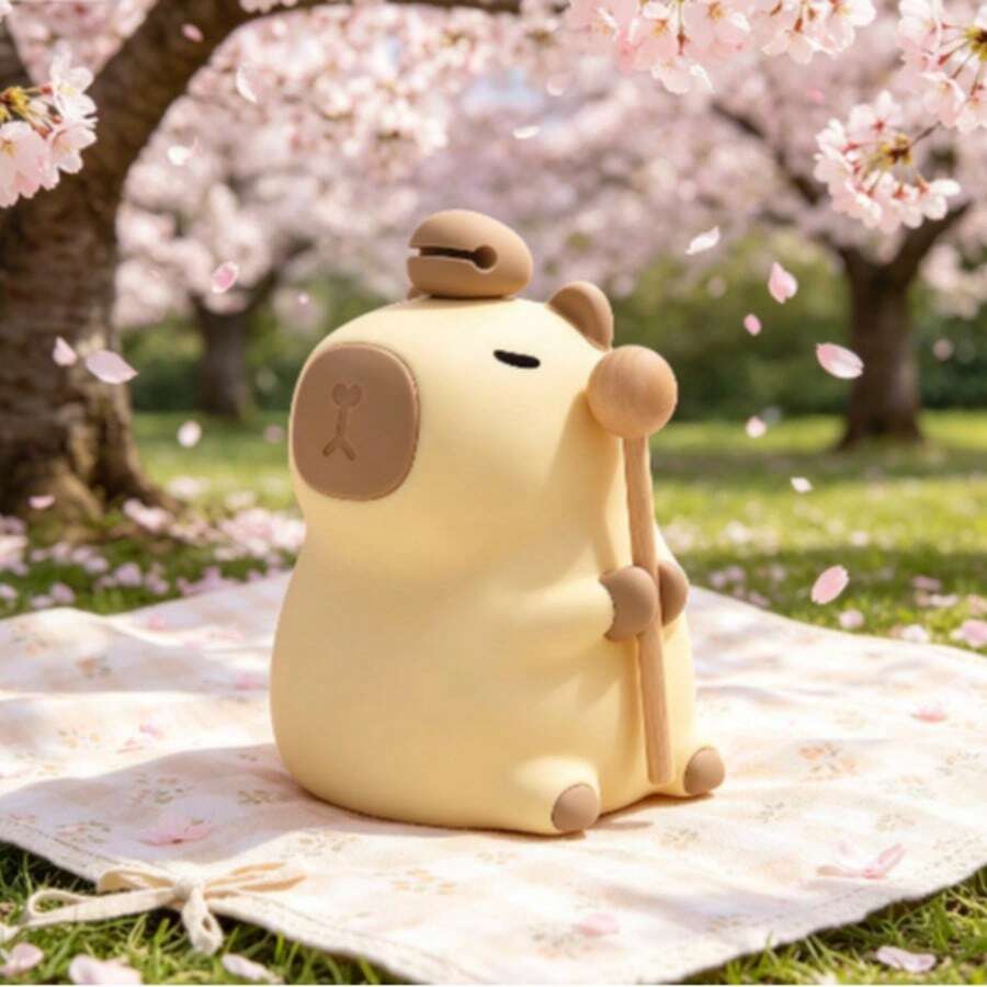 Đèn ngủ LED hình chuột lang nước Kawaii, Đèn ngủ hình động vật dễ thương, Đèn ngủ silicon cho bà mẹ cho con bú, Đèn cảm ứng có thể điều chỉnh độ sáng, Cổng Type-C, Đèn ngủ LED mềm dẻo, Quà tặng ngộ nghĩnh, Đèn ngủ, Đèn ngủ silicon cảm ứng có thể điều chỉnh độ sáng, Có hẹn giờ, Đèn ngủ sạc USB