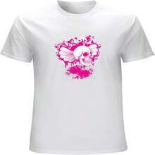Emo Punk - T-Shirt With Skull And Skeleton Design, White - White - View 2