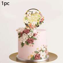 Bộ 1/3/6 chiếc phụ kiện trang trí bánh kem hình hoa bằng acrylic với chữ "Feliz Dia Mama" (Ngày của Mẹ), thích hợp để trang trí bánh kem trong bữa tiệc Ngày của Mẹ. - Nhiều màu - Xem 14