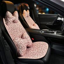 1件裝粉色豹紋汽車座椅墊，女性適用，豹紋汽車座椅套，防滑透氣材質，頂級舒適汽車座椅墊，適合夏季、冬季及全年使用，通用於所有車型 - 坐墊 - 查看 3