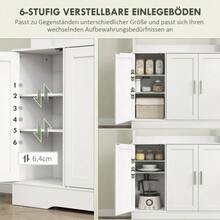 Kitchen Furniture, Scandinavian Design, 4 Cabinets, Adjustable Shelves, Glass Doors, Open Surface, Chipboard, MDF, White. - White - View 5
